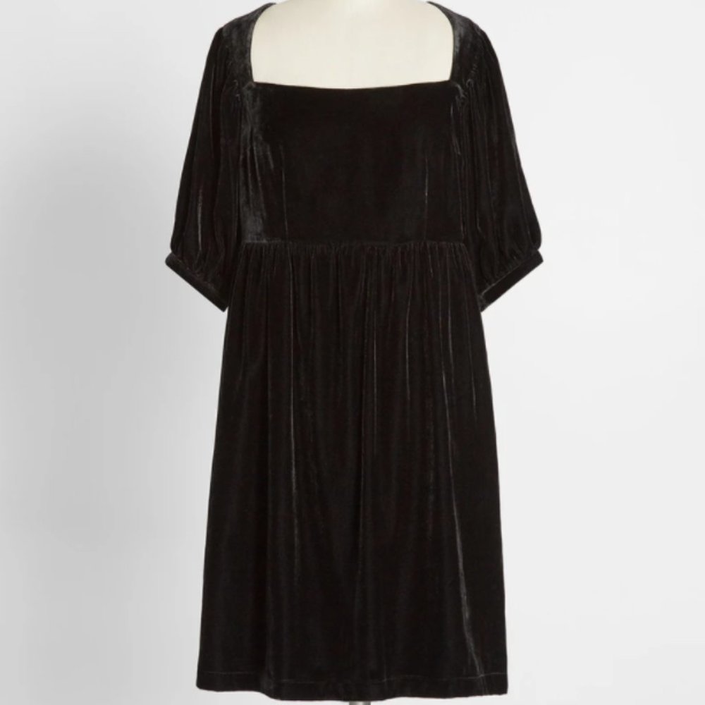 NWT ModCloth Velvet Babydoll Dress - Size 12